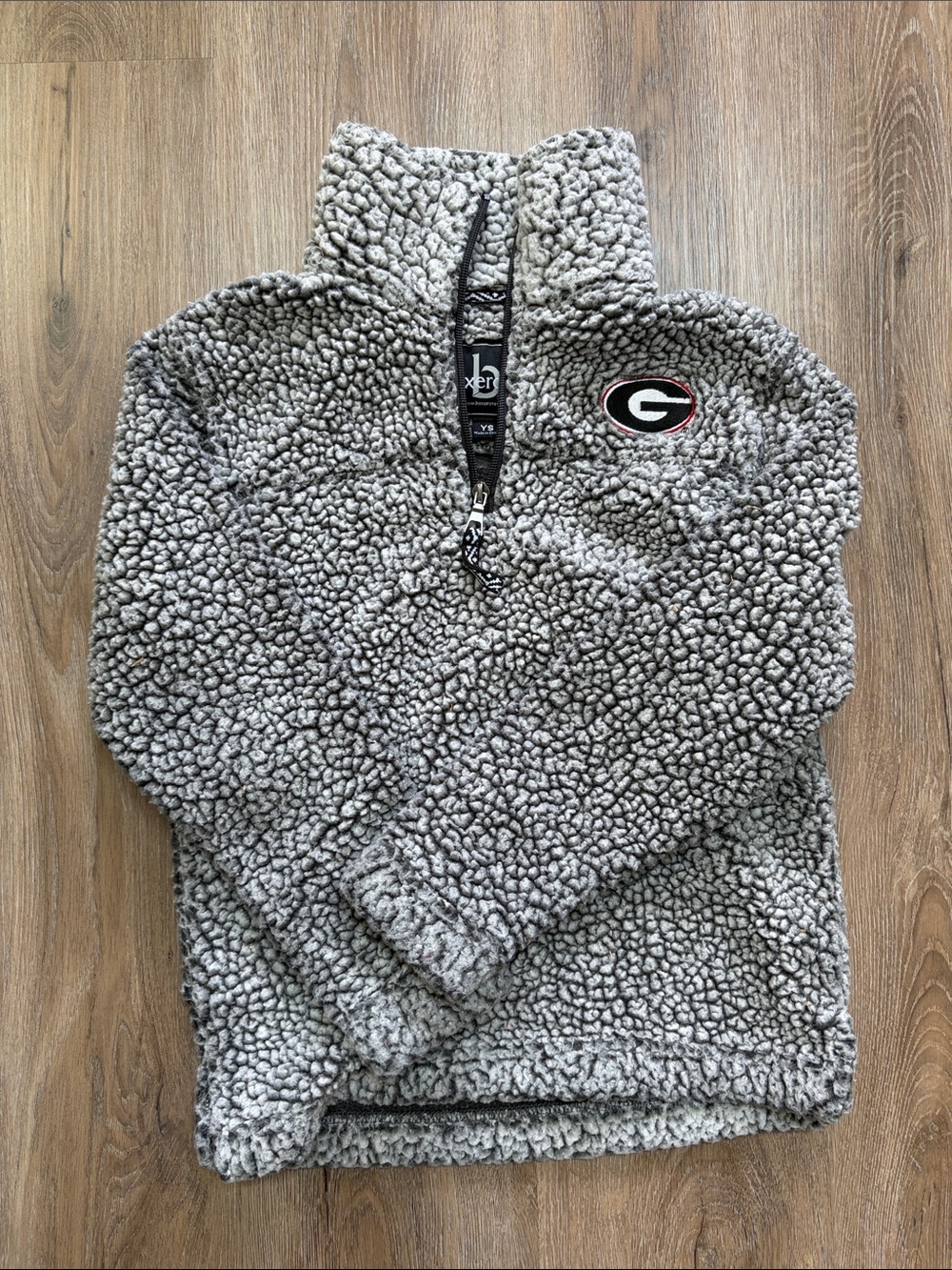 boxercraft Gray Sherpa Quarter-Zip Jacket with Georgia 'G' Patch